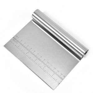 Pro Kitchen Stainless Steel Pizza <b>Bread</b> Pastry Cutter Chopper Separator <b>Knife</b> Multipurpose Measuring Scale Dough Scraper - Product Image 1
