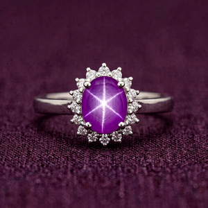 Anillo de Rubí Estrella Rosa, Plata de Ley 925, Diseño Lindy Star, Joyería con Piedra Preciosa Natural, Anillo de Zafiro Estrella, Anillo de Compromiso para Ella - Product Image 1