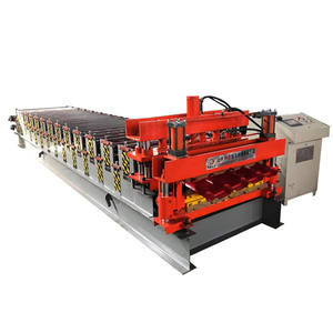 เครื่องขึ้นรูปม้วน<span class=keywords><strong>กระเบื้อง</strong></span>หลังคาลูกฟูกเคลือบสองชั้นกรอบสำหรับการผลิต - Product Image 1