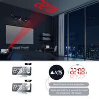 Reloj Despertador LED Digital Eléctrico de Escritorio con Proyector de Hora, Espejo de Mesa y Mini Luz