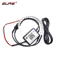 Kit de bande LED d'ambiance tactile automatique compatible avec les capteurs de musique 12V Intérieur de voiture Lumière d'ambiance Alliage d'aluminium Matériaux Nouveau