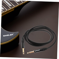 S.Wieler Hi-Fi Plaqué Or Instrument Mono Haut-parleurs Tablettes Microphone Fil Mâle à Mâle 6.35 3.5mm Audio Guitare Câble