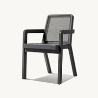 Nordic Resort Table et chaise d'extérieur à manger en aluminium imperméable pour patio ensemble de mobilier d'extérieur Villa Hotel PE chaises de jardin en rotin