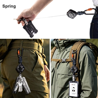 Porte-clés rétractable créatif en alliage pour l'extérieur, avec pendentif, pour la randonnée, la pêche, anti-perte, avec boucle de verrouillage et support de badge d'identification