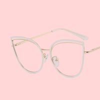 Lunettes de vue unisexes rétro rondes en métal anti-lumière bleue, monture évidée, verres plats, mode, pour hommes et femmes