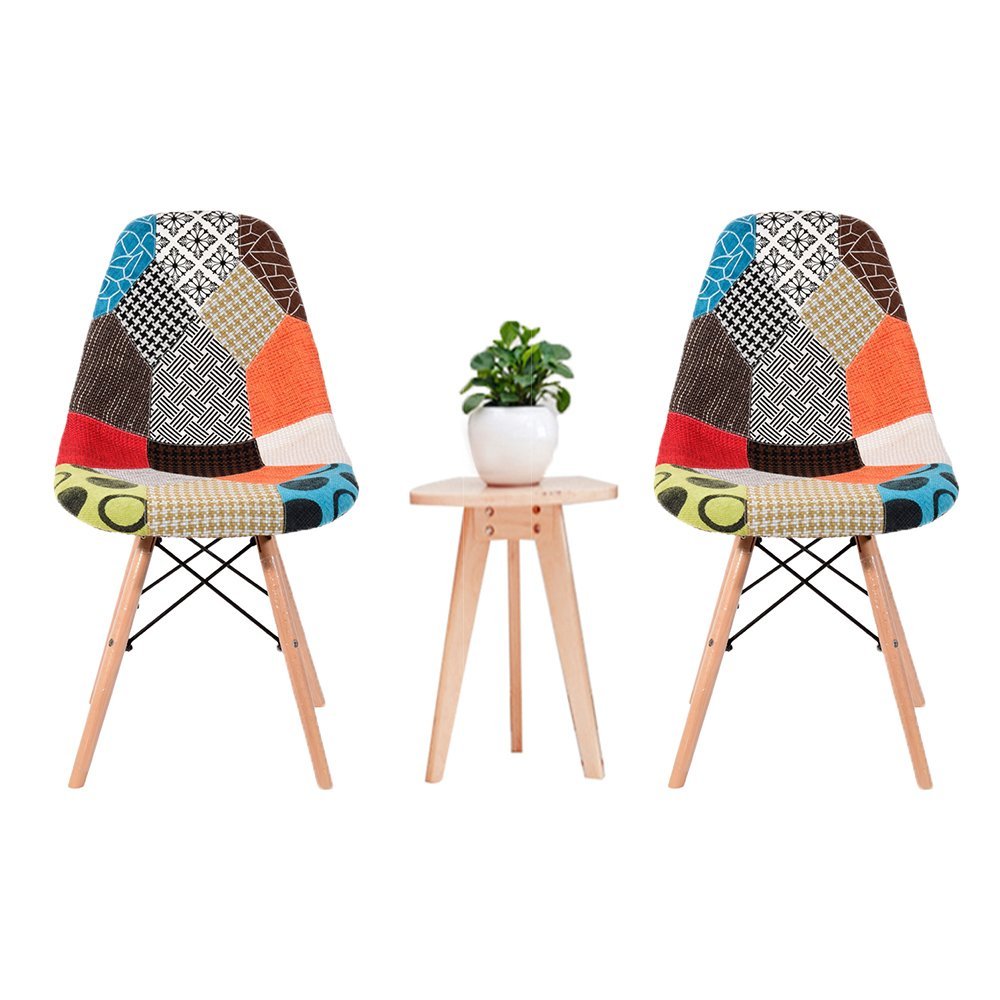 Contemporary upholstered patchwork fabric dining chair china manufacturing