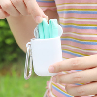 Pailles réutilisables en Silicone, fines, sans Pigment, vente en gros