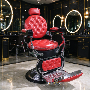 Vintage Red Tufted <b>Barber</b> Chair and Shampoo Chair <b>Set</b> Luxury Hydraulic Reclining <b>Barber</b> Chair with Black Ceramic Bowl Shampoo Ch - Product Image 2