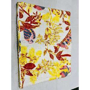 Elegant Cotton Kantha Quilt <b>Displaying</b> Heritage Block Print Design With Soft Breathable Fabric Crafted For Peaceful Rest - Product Image 2