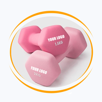 Haltères en néoprène rose de gymnastique à domicile pour femmes haltères colorés personnalisés en gros