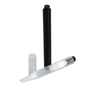Empty lip gloss lip glaze package cosmetic click pencil lipgloss pen tube with brush applicator