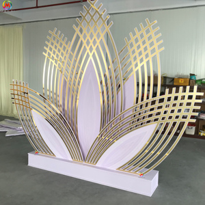Event Used Special Lotus Custom Acrylic PVC Wedding <strong>Backdrop</strong> <strong>Stand</strong> - Product Image 1