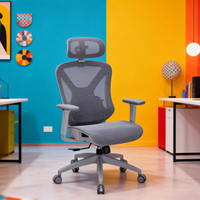 Chaise de bureau ergonomique moderne Ruibao M3, dossier en maille, appui-tête, respirante, confortable, pivotante, pour de longues heures