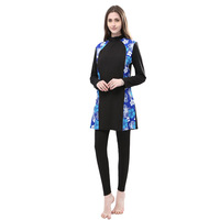 Xuanlang Hijab pour femmes personnalisé manches longues pantalon modeste maillot de bain maillot de bain 2 pièces entièrement couvert vêtements de natation islamique maillot de bain