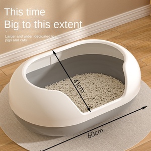 Super großes, halb geschlossenes Katzenstreu becken Big Mac Verbesserte Kunststoff-Katzen toilette von Mainstream-Herstellern - Product Image 1