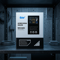Régulateur de tension numérique automatique 5KVA de type relais, stabilisateur AC avec protection contre les surtensions, les sous-tensions et les courts-circuits