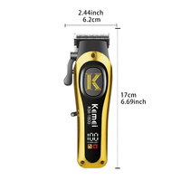 Kemei Km-1800 Tondeuse à Cheveux Professionnelle à Moteur Rapide 5800 tr/min avec Lame en Acier Inoxydable Réglable, Batterie Longue Durée Li-ion 2000 mAh pour Barbiers