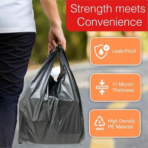 ถุงหัวหม่าเหิงชุน (300 ใบ) (สีดำ) (11.5" x 6.5" x 21") - ถุงพลาสติกสีดำ (แบบธรรมดา) - ร้านขายของชำ, ช้อปปิ้ง, ร้านอาหาร - Product Image 6