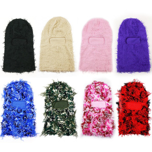 Cagoule tricotée effet vieilli, douce, à un trou, cache-visage pour soirée, <span class=keywords><strong>masque</strong></span> de ski, couvre-chef chaud d'extérieur, streetwear - Product Image 2
