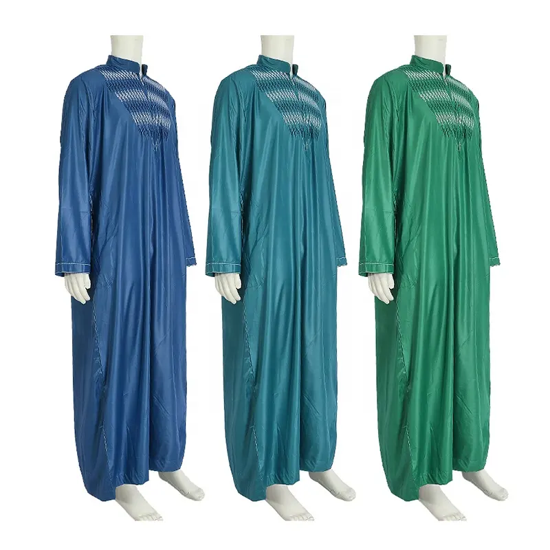 Dubai Muslim Embroidery Men's Drape Slim Model styles moroccan dress pakistani kaftan african boubou ropa hombre muslim dress