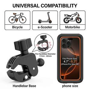 Supporto Impermeabile per <span class=keywords><strong>Telefono</strong></span> da <span class=keywords><strong>Moto</strong></span>/Bici con Schermo Touch e Montaggio su Manubrio - Product Image 2