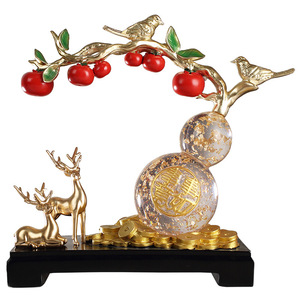 Adorno de calabaza transparente con diseño de caqui, decoración de resina Feng Shui para sala de estar, regalo de inauguración de casa - Product Image 3