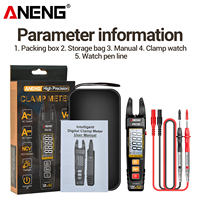 ANENG PN129 Clamp Meter Bentuk-U Pintar 4000 Counts Multimeter AC/DC 600V Arus DC CAT III 600V Tegangan Arus Resistansi NCV