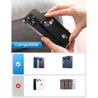 Étui de téléphone multifonctionnel 4 pouces en microfibre à motif fibre de carbone, avec blocage RFID, support de téléphone et porte-cartes, sans fermeture, personnalisable et tendance