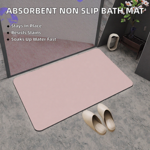 Tapis de bain modernes en polyester absorbant, respectueux des animaux domestiques, antimicrobien, résistant aux taches, antidérapant, séchage rapide, avec dos en polyester pour la maison - Product Image 2