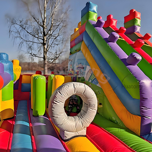 Bên ngoài trời hupfburg khối <span class=keywords><strong>Inflatable</strong></span> Combo bouncy lâu đài <span class=keywords><strong>Inflatable</strong></span> trượt đầy màu sắc khối xây dựng lâu đài bouncy cho trẻ em - Product Image 5