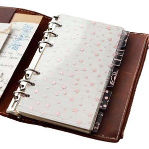 A5A6 Classeur de pages en PVC 5 pièces Index magnétique Classification Feuille bronzante Texture Couverture Fil à spirale Papier à coudre - Product Image 1