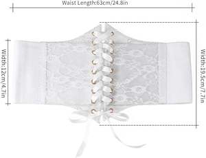 Cinturones de cintura de corsé elástico ancho Vintage con cordones en la cintura para fiesta, Club, ropa de graduación, cinturones de vestir para mujeres y niñas - Product Image 3