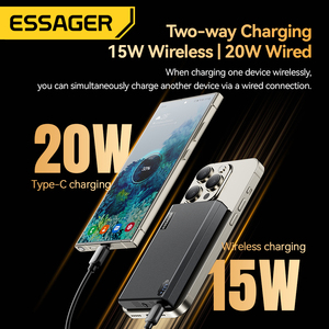 <span class=keywords><strong>ESSAGER</strong></span> ES-D017 Série 10000mah Ultra Mince Charge Rapide Banque D'alimentation De Charge Sans Fil - Product Image 3