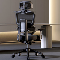 Chaise de bureau pivotante moderne et économique à dossier haut, entièrement en maille, ergonomique, avec support lombaire