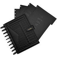 Agenda personnalisé imperméable en cuir PU souple personnalisé avec pochette organisateur porte-cartes intérieur, cahier de reliure à disque
