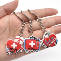 Porte-clés en PVC pour les professionnels de santé, stéthoscope, outil médical, porte-clés pour infirmière, vente en gros