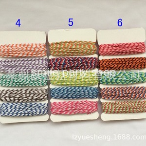 Venta al por mayor directa de fábrica de cordón de algodón bicolor para decoración, envoltura de dumplings de arroz, hilo de algodón de colores, papel de 2 mm - Product Image 3