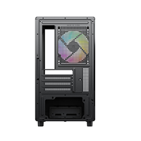 Boîtier pour PC de jeu Micro ATX de haute qualité USB3.0 verre trempé vue sur la mer bonne tour moyenne avec trois ventilateurs arc-en-ciel