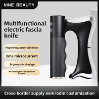 Brosse de massage électrique pour fascias avec fonction musicale, micro-courant et thérapie thermique ; Appareil de relaxation alimenté par USB, brosse pour méridiens