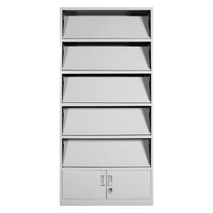 Étagères murales en acier à 4 niveaux, type rectangulaire autoportant, organisateur de bureau à pousser et tirer, porte-documents durable MM985 - Product Image 1