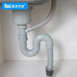 Sifón Flexible para <span class=keywords><strong>Fregadero</strong></span> de Cocina con Sellado de Agua; Tubería de Desagüe para <span class=keywords><strong>Fregadero</strong></span> de Cocina, Inyección Blanca Moderna de 40 mm - Product Image 6