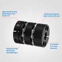 Accouplement en acier 45 pour moteur monocylindre DJM, coupleur de moteur à double disque JND-8, série 1000, vis à 8 trous, élastique, haute rigidité