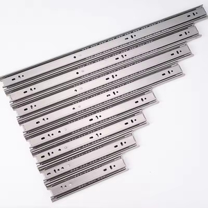 Correderas y guías telescópicas de extensión total de 45 mm con rodamientos de bolas de acero y plástico de doble vía <span class=keywords><strong>para</strong></span> <span class=keywords><strong>cajones</strong></span> de dormitorios - Product Image 5
