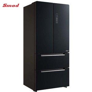 Smad Home Style Luxury French Black Glass Door Frost Free <b>Refrigerator</b> <b>Refrigerator</b> - Product Image 2