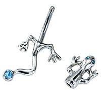 Freya 316L Extern Gewindeter Neuer Spezieller Unverwechselbarer Edelstahl Bauchnabelpiercing-Schmuck mit Gecko-Anhänger
