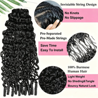 Extensions de cheveux au crochet 100 % naturelles, bouclées birmanes, 110 g, pour tresses, plumes de cheveux humains, fournisseur en gros