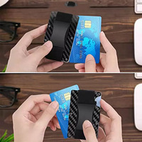 Portefeuille fin pour homme en métal avec logo personnalisé, blocage RFID, alliage d'aluminium, porte-cartes CNC, pince à billets, gravure laser multifonction