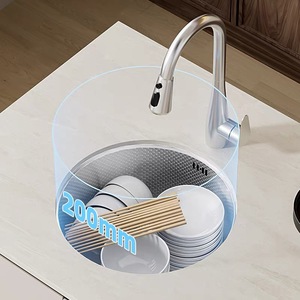 Évier îlot miniature dissimulé en acier inoxydable 304, surface NANO, garantie 5 ans, pour café, comptoir de bar, camping-car, petit format - Product Image 1