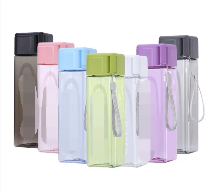 BSBH Light Weight Clear Transparent Plastic Square Water Bottle