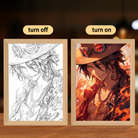 Cadre de peinture lumineuse personnalisé avec personnage d'anime, peinture décorative personnalisée, cadeau d'anime pour enfants